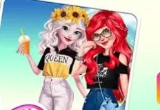Princess Games, Ariel and Elsa Instagram Stars, Games-kids.com