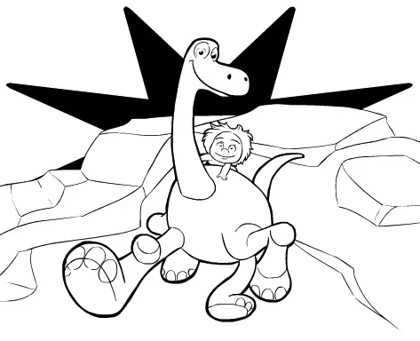 The Good Dinosaur Games, Arlo and Spot Coloring, Games-kids.com