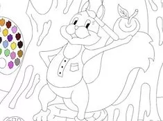 Coloring Games, Autumn Squirrel, Games-kids.com