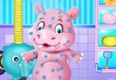 Animal Games, Baby Hippo Bath Time, Games-kids.com