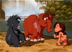 Tarzan Games, Baby Tarzan and Friends Puzzle, Games-kids.com