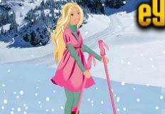 skiing barbie
