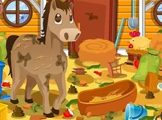 Animal Games, Clean Up Horse Farm, Games-kids.com