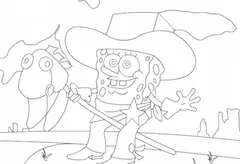 Coloring Games, Cowboy Spongebob, Games-kids.com