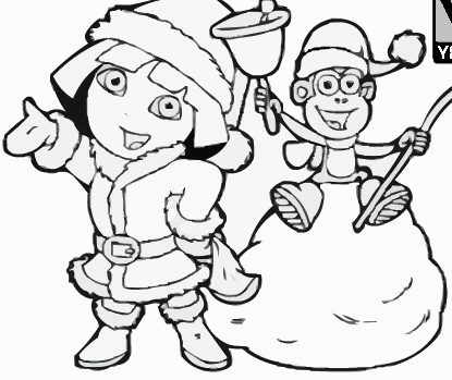 DORA AND BOOTS CHRISTMAS COLORING - DORA GAMES DORA AND BOOTS CHRISTMAS COLORING - DORA GAMES