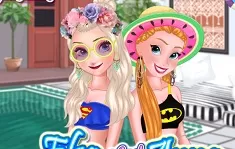 Frozen  Games, Elsa and Anna Pool Party, Games-kids.com