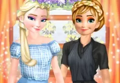 Frozen  Games, Elsa and Anna Work Dress Up, Games-kids.com