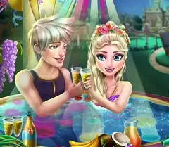 Frozen  Games,  Elsa and Jack Jacuzzi Celebrating, Games-kids.com