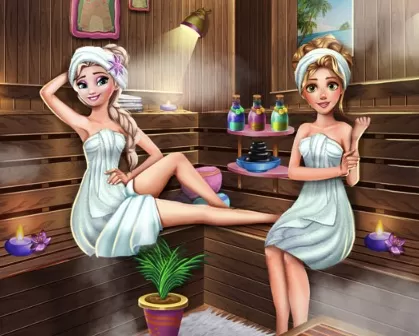 Frozen  Games, Elsa at Sauna, Games-kids.com
