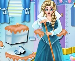 Frozen  Games, Elsa Cleaning Bathroom, Games-kids.com