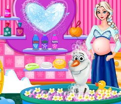 Elsa Pregnant Bathing Olaf Frozen Games
