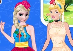 Princess Games, Elsa vs Cinderella Blonde Contest, Games-kids.com