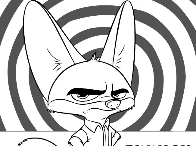 Zootopia Games, Finnick Coloring , Games-kids.com