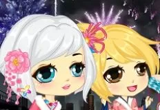 Girl Games, Fireworks Kimono, Games-kids.com