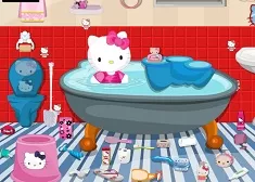 Hello Kitty Games, Hello Kitty Bathroom Cleaning, Games-kids.com