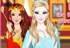 Princess Games, Ice Princess vs Fire Princess, Games-kids.com
