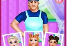 Princess Games, Kristoff Hair Salon, Games-kids.com