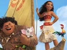 Moana Games, Moana and Maui Sailing Puzzle, Games-kids.com