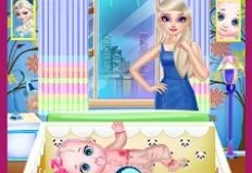 Frozen  Games, Mommy Elsa Baby Caring, Games-kids.com