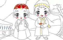 Coloring Games, National Suit, Games-kids.com