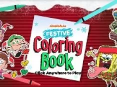 Boys Games, Nickelodeon Festive Coloring Book, Games-kids.com