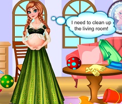 Pregnant Anna Room Cleaning Frozen Games