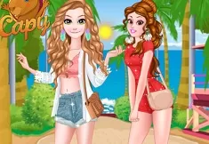 Princess Games, Rapunzel and Belle California Summer, Games-kids.com