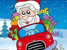Christmas Games, Santa Car Puzzle, Games-kids.com