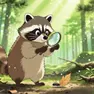 Hidden Objects Games, Searching for items The Raccoon Tracker, Games-kids.com