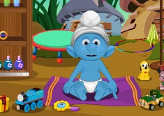 Smurfs Baby Bathing