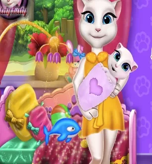 Talking Friends Games, Talking Angela Baby Crib Decoration, Games-kids.com