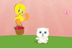 Looney Tunes Games, Tweety Picking Tower, Games-kids.com