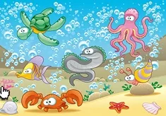 Differences Games, Underwater Animals Differences, Games-kids.com